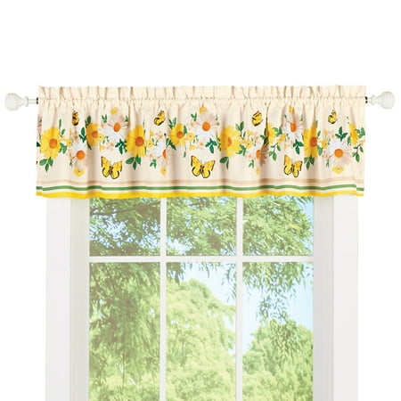 Collections Etc Daisy And Butterfly Window Valance Curtain