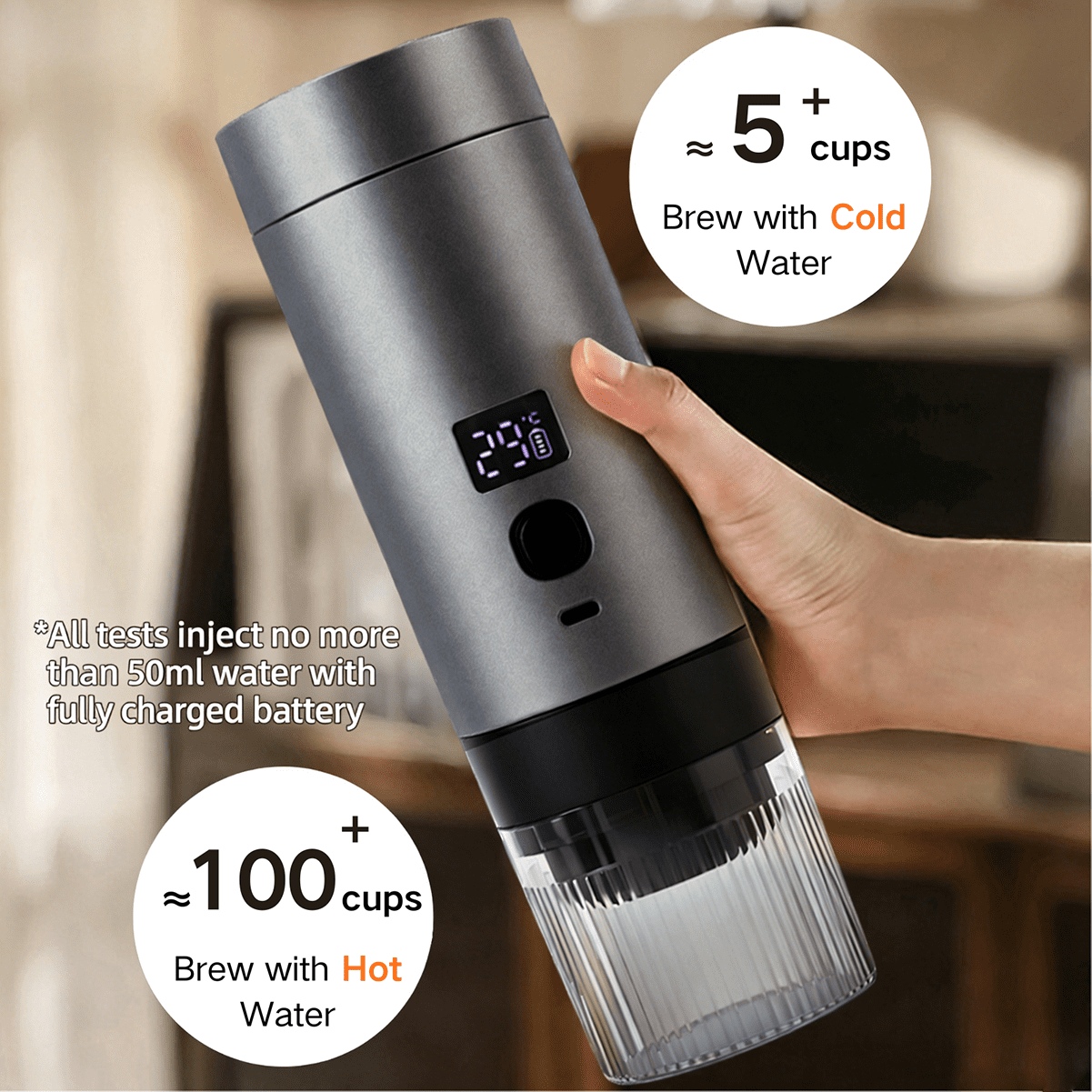 Wireless Mini Espresso Machine; Portable Coffee Maker for Travel/Camping/Office; 3-in-1 Single Serve Coffee Maker; Compatible with Capsules&Ground Coffee; Gifts for Espresso Lovers. Green