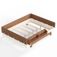 thumbnail image 5 of Miniyam Full Size Montessori Floor Bed, Kids Bed Frame with Guardrails and Bookshelf Storage, Beige & Brown, 5 of 6