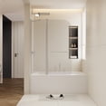 thumbnail image 5 of 43 W x 58 in. H Frameless Bathtub Shower Door, Fixed Bathtub Screen Shower with 1/4" (6mm) Tempered Glass,Aluminium Alloy Brushed Nickel, 5 of 12