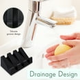thumbnail image 3 of Silicone Soap Dish for Bar Soap Holder for Shower Bathroom Self Draining Waterfall Drying Tray Keep Soap Bars Dry Clean & Easy Cleaning (Black*2, 2), 3 of 6