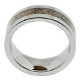 thumbnail image 4 of 100S JEWELRY Mens Tungsten Ring Deer Antler Inlaid Wedding Band Hammer Flat Band Size 8-16, 4 of 4