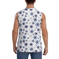 thumbnail image 4 of Fotbe blue Snowflake Prints Men's Camiseta sin Mangas Estampada para Hombres, Playera Casual para Gimnasio, Entrenamiento, Playa-Large, 4 of 7