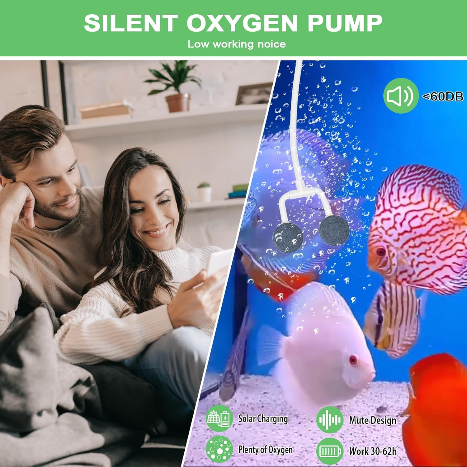 Solar Pond Aerator,Solar Air Pump Solar Powered Pond Pump, 3W Solar Air Pump with 2 Air Bubble Stones for Small Fish Pond, Stock Tank,Aquarium Hydroponics (2 Modes)