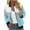 Light Blue, variant on Scyoekwg Womens Jacket Casual Lightweight Long Sleeve Trendy Color Block Splicing Loose Fall Coats Stand Collar Zipper Jacket Outerwear(Light Blue,L)