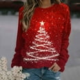 thumbnail image 5 of Craaazy Christmas Printed Sweatshirts for Women Long Sleeve Crewneck Tops Festival Outfits Xmas Tree Merry Christmas Gifts, 5 of 6