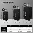 thumbnail image 5 of 3 Piece Softside Luggage Set, Heavy-Duty Water-Resistant Softshell Suitcase with Wheels, 20"/26"/30" Lightweight Rolling Luggage Bag, Black,TA510, 5 of 8