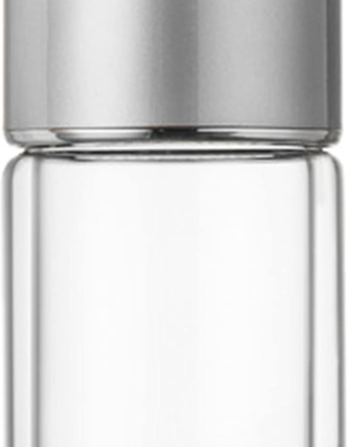 ABPETE Health Gear Tea Infuser Bottle 420ml - Leak-Proof Double Layer Stainless Steel & Glass Tea Bottle with Water Separation for Home, Office & Travel (Silver)