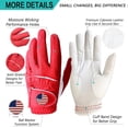thumbnail image 2 of FINGER TEN Golf Gloves Men Right Handed Golfer 2 Pack Left Hand with Ball Marker Leather Premium Weathersof Grip Soft Mens Golf Glove, 2 of 7