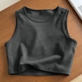 thumbnail image 4 of ITSAME Women's Crewneck Tank Tops Loose Fit Sleeveless Undershirt Summer Comfort Casual Tops Dark Gray Size XL, 4 of 8