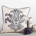 thumbnail image 2 of MDR Trading Inc. FP-IMT-110_Q01 Beige With Gray Velvet Applique Cushion Cover, 2 of 2