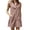 Khaki, variant on Ohufall Women's Mini Dress Cotton Linen Sleeveless Button Dress Turndown Color Solid Summer Casual Sundress