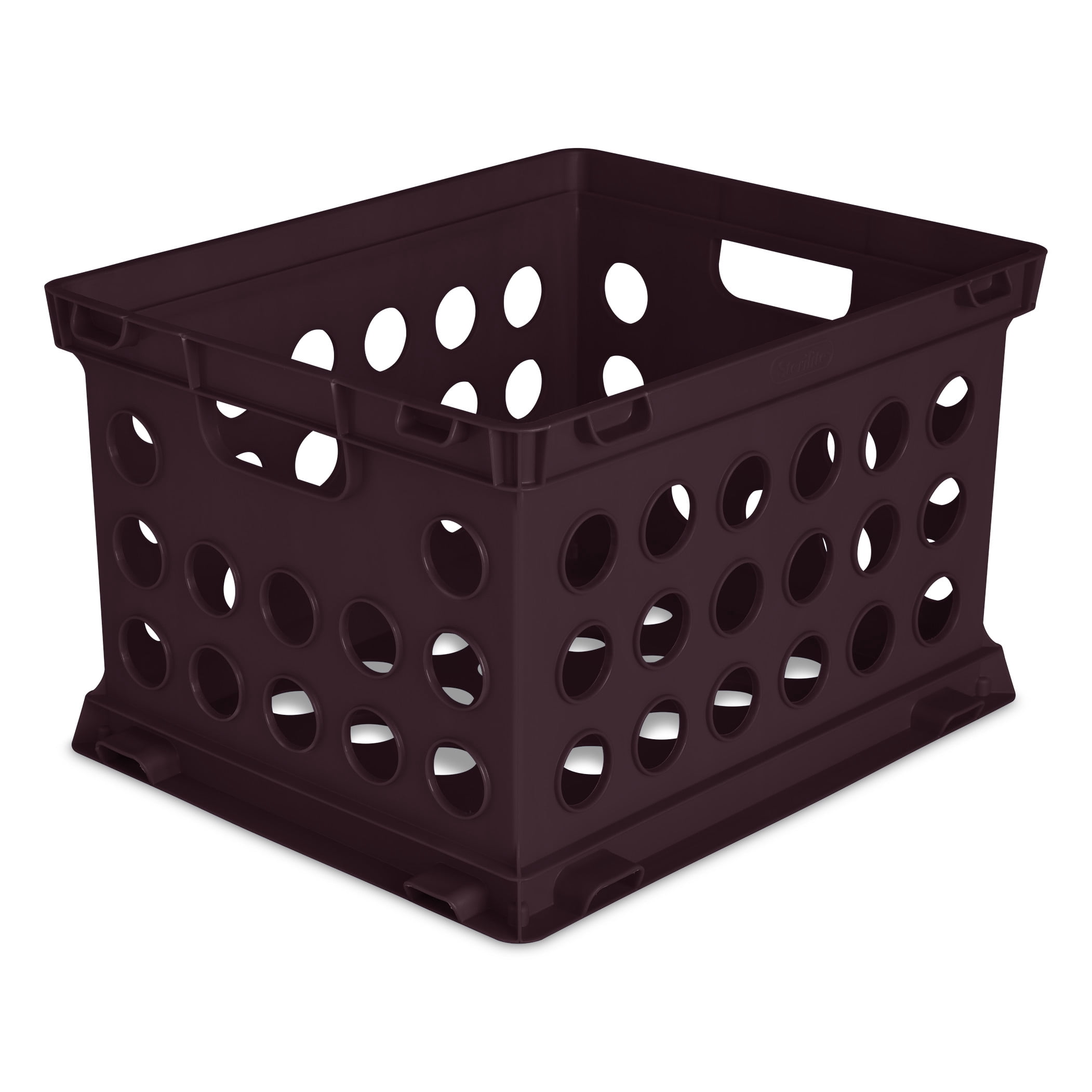 Sterilite Plastic Storage Cube / File Crate, 17 1/4” L x 14 1/4” W x 10 5/8” H, Metropolis Burgundy, Set of 12, Back to College