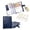 Blue, variant on Multi-Pocket Leather Journal Organizer, Business Field Service Binder with Removable Dividers & Bookmarks