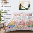 thumbnail image 5 of Easter Gnome Queen Size Comforter Set, Cute Gnomes Colorful Eggs Rabbits Pink Buffalo Plaid Bedding for All Seasons, 4 Pcs Bed Set, 1Quiltcover (90"x92") ,1Sheet(94"x116"), 2Pillowcases (30"x20"), 5 of 9