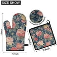 thumbnail image 6 of Pioneer Flower Kitchen Oven Mitt and Pot Holder Sets 2 Pcs for Baking, Cooking and Grilling, Heat Resistant Up To 392 °F, 6 of 7