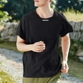 thumbnail image 2 of Shirts for Men short Sleeve Pack Crew Neck Casual Shirt Moisture-Wicking Undershirt Cotton Tops Summer Soft Plain Short Sleeve (Black,L), 2 of 5