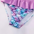 thumbnail image 5 of Little Girls Swimsuits Two Pieces Mermaid Swimwears Long Sleeve Beach Bathing Suit 3-9T, 5 of 7