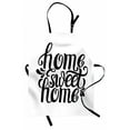 thumbnail image 1 of Home Sweet Home Apron Calligraphic Quote for Housewarming and Greeting Parties Monochrome Design, Unisex Kitchen Bib Apron with Adjustable Neck for Cooking Baking Gardening, Black White, by Ambesonne, 1 of 3
