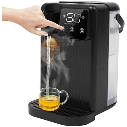 1700W Instant Hot Water Dispenser 3L Desktop Instant Hot Water Dispenser Touch Screen Countertop Water Filter Heating Temperature 77-210.2℉ W/Water Filter Water Tank Drip Tray (Black)