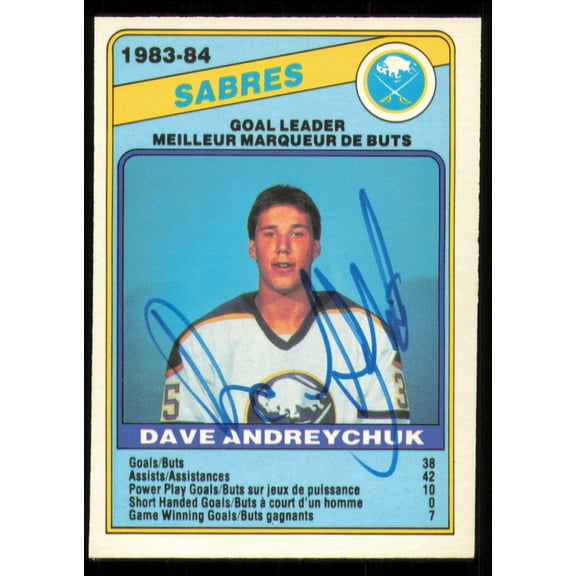 Dave Andreychuk Autographed 1984-85 O-Pee-Chee Card #353 Buffalo Sabres SKU #255074