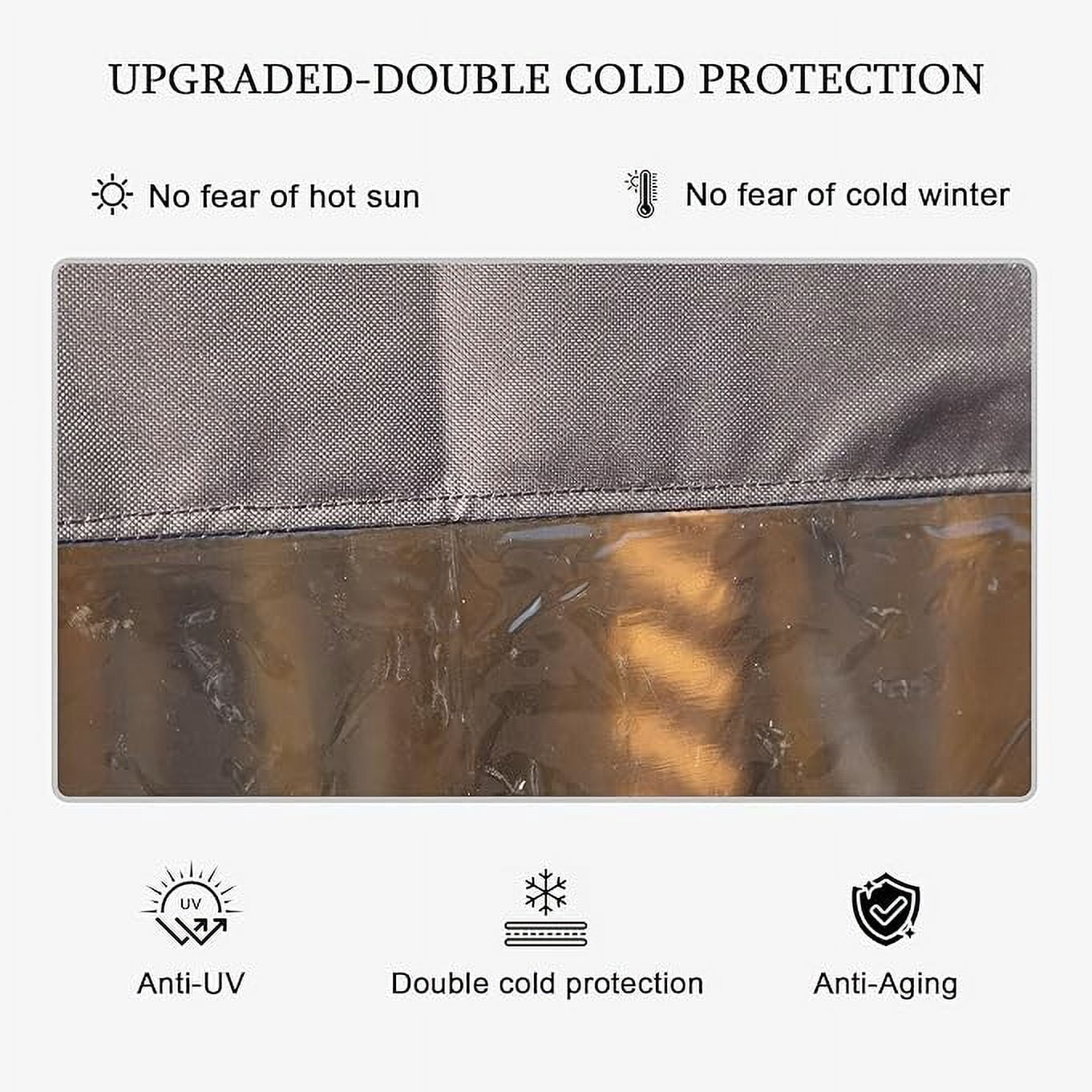 TOTAL Outdoor Patio, Gazebo & Pergola Curtain, Heavy Duty 18 oz PVC Waterproof & Tearproof Privacy Panel, UV Resistant Weatherproof with Eyelets (10'H x7'W, Gray)
