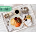 thumbnail image 2 of Serving Trays Set of 3 - Ottoman Wood Trays for Entertainment, Food and Décor - Rustic Farmhouse Distressed Wood Finish - Solid White, 2 of 5
