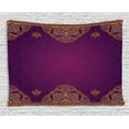 thumbnail image 1 of Purple Tapestry, Eastern Style Ornamental Gold Lace Pattern on Purple Background, Wall Hanging for Bedroom Living Room Dorm Decor, 80W X 60L Inches, Dark Purple Marigold Turquoise, by Ambesonne, 1 of 2