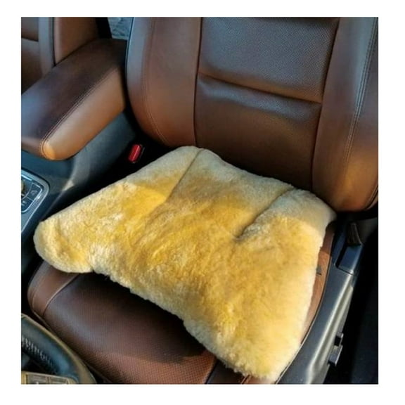 Seville Classics Genuine Sheepskin Short Wool Seat Cushion for Extreme Comfort