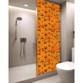 thumbnail image 2 of Window Privacy Film Orange Halloween Stained Glass Window Film Decorative Sun Block Window Cover Horror Pumpkins Evil Bat Window Clings Static Adhesive Sticker for Bathroom 29.5"x78.7", 2 of 7