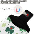thumbnail image 3 of Haosy Clover with Green Plaid Golf Mallet Putter Cover Strong Magnetic Leather Golf Club Headcover Closure, 3 of 7