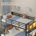thumbnail image 5 of Plonmago Twin Over Twin Bunk Bed with Desk,Twin Size Bunk Beds with LED Light & Charging Station,Metal Bed with Safety Guardrail,Ladder,Space Saving, for School Bedroom,Brown, 5 of 9