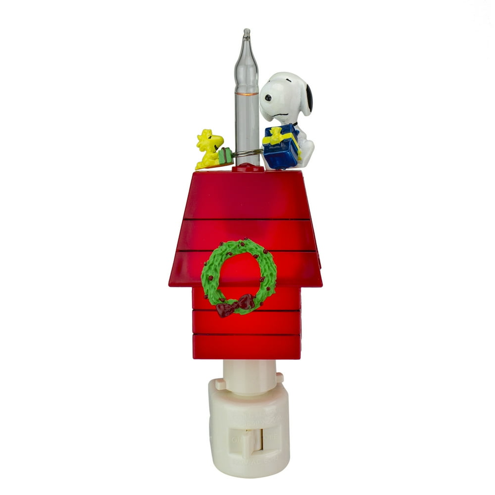 Roman 7.25" Peanuts Snoopy and Woodstock Doghouse Christmas Bubble