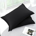thumbnail image 5 of Unique Bargains Breathable Zipper Closure Cotton Pillowcases 2 Pcs Black Standard, 5 of 8