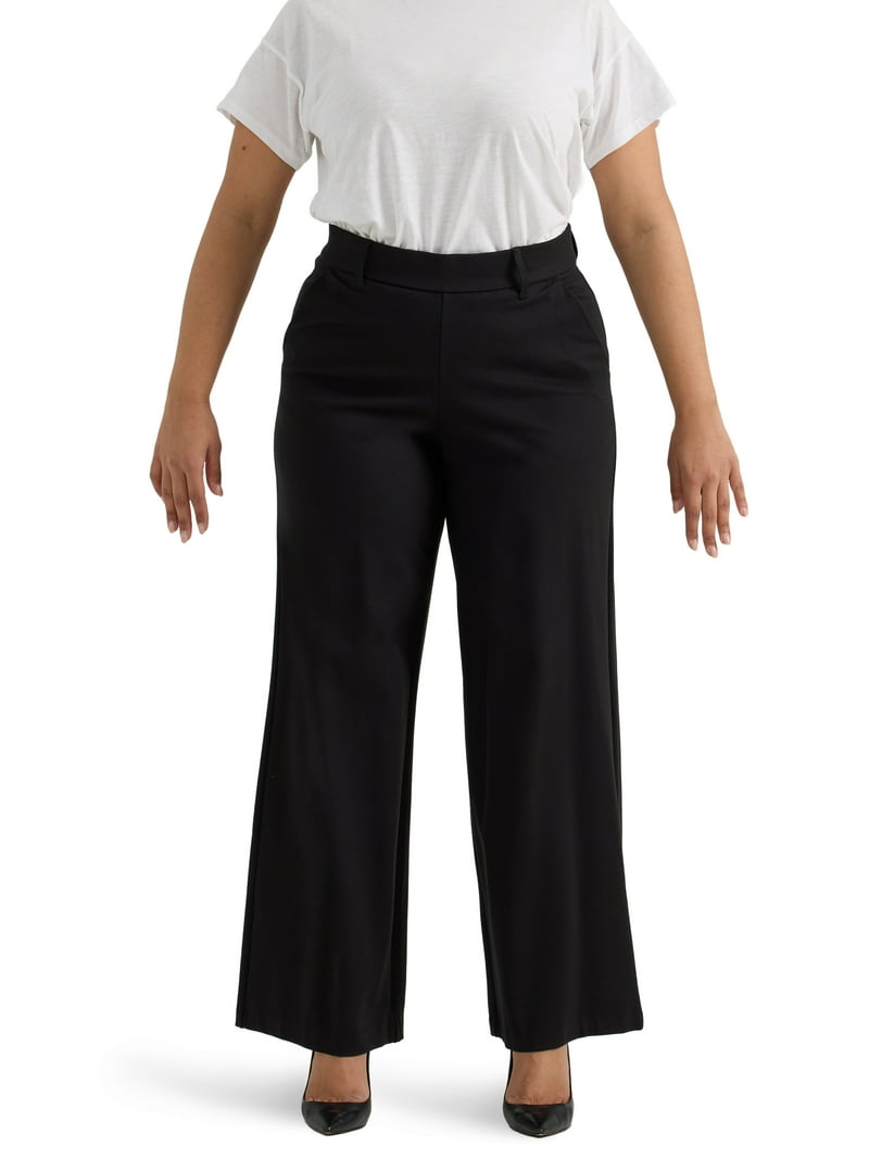Women Pants Lee Womens Plus Size Ultra Lux Comfort Any Wear Wide