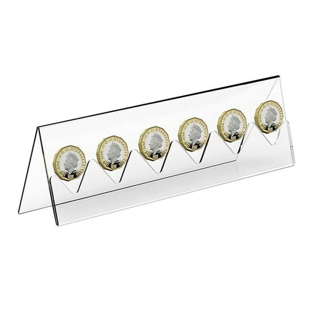 JIAHAOO Clear Plastic Coin Display for Collection Commemorative Coins Holder Organizer Showcase 20cm Stand Coins Not Included