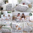 thumbnail image 5 of 3 Piece Blue Floral Leaf Duvet Cover Set California King,Microfiber Comforter/Quilt Cover with Corner Ties and 2 Pillowcases,Retro Farmhouse Plant Tree Branch All Season Bedding with Zipper Closure, 5 of 8