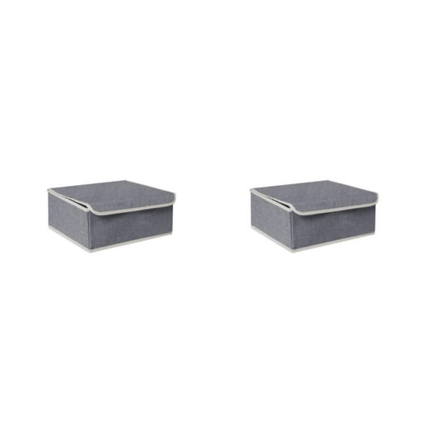 Matsuzay Caja de almacenamiento de lencería, calcetines, armario para el hogar, organizador de sujetadores, cajas de compartimentos plegables rejilla 13/gris 2Conjunto