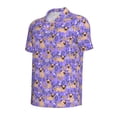thumbnail image 2 of Rocae Pugs and Flowers for Men's Short Sleeve Polo Shirt, Quick Drying Performance Moisture Wicking Sports Men's Golf Shirt Small, 2 of 9
