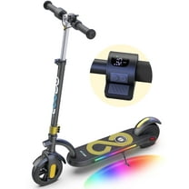 GYROOR Kids Electric Scooter, with 180W Motor & LED Visible Display, Colorful Lights, Adjustable Speed and Height, 10 Mph & 10 Miles Range Electric Scooter, Electric Scooter for Kids Ages 8-12
