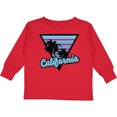 thumbnail image 3 of Inktastic California with Triangle and Palm Trees in Blue Boys or Girls Long Sleeve Toddler T-Shirt, 3 of 5