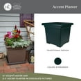 thumbnail image 3 of The HC Companies Accent Square Plastic Plant Pot with Drainage, 15.5", Evergreen, 3 of 8