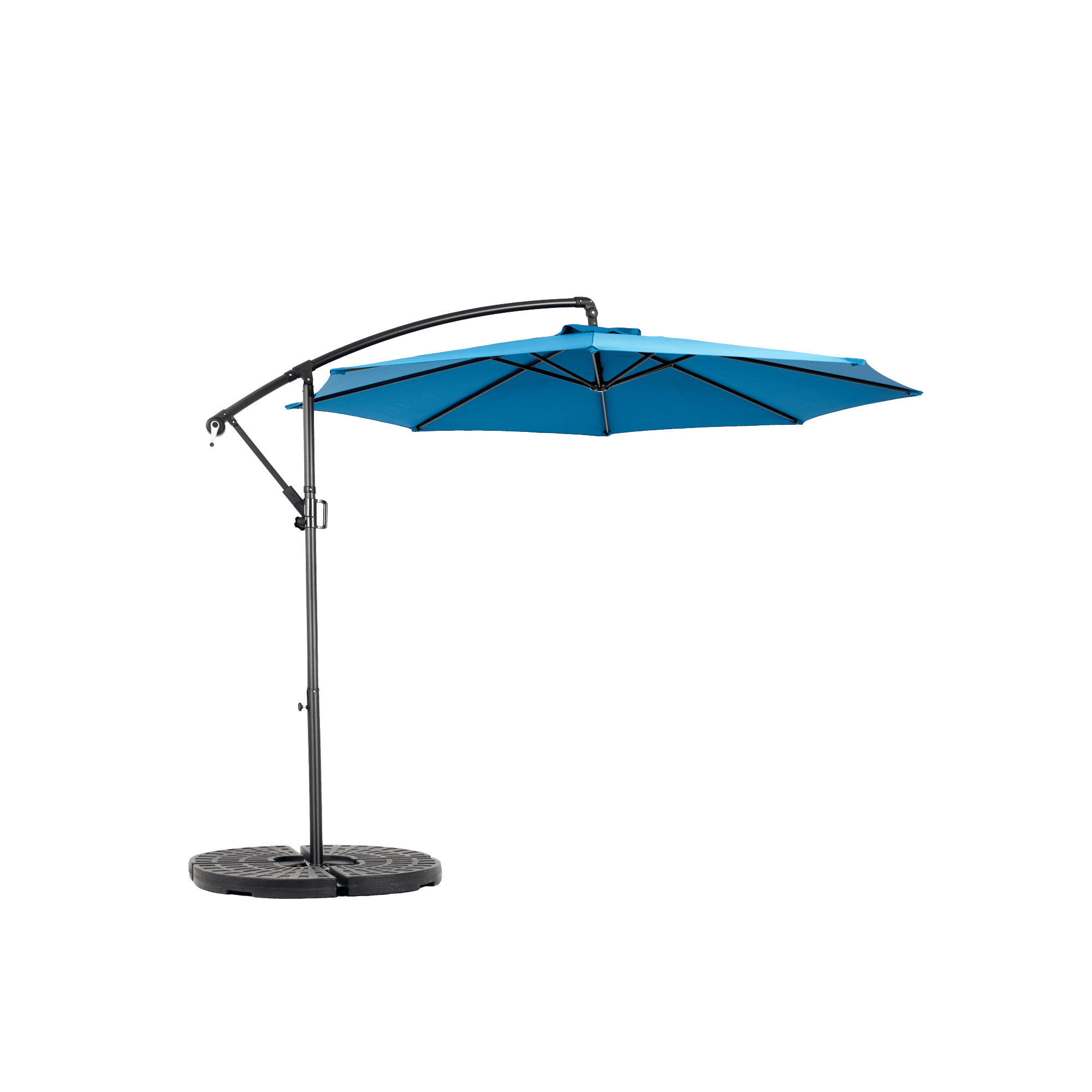 Leumius 10ft Outdoor Patio Umbrella,Outdoor Offset Cantilever Umbrella with 8 Sturdy Ribs and Easy Tilt Adjustment,Patio Market Umbrella for Pool Deck Porch Backyard Garden,Dark Blue(No Base)
