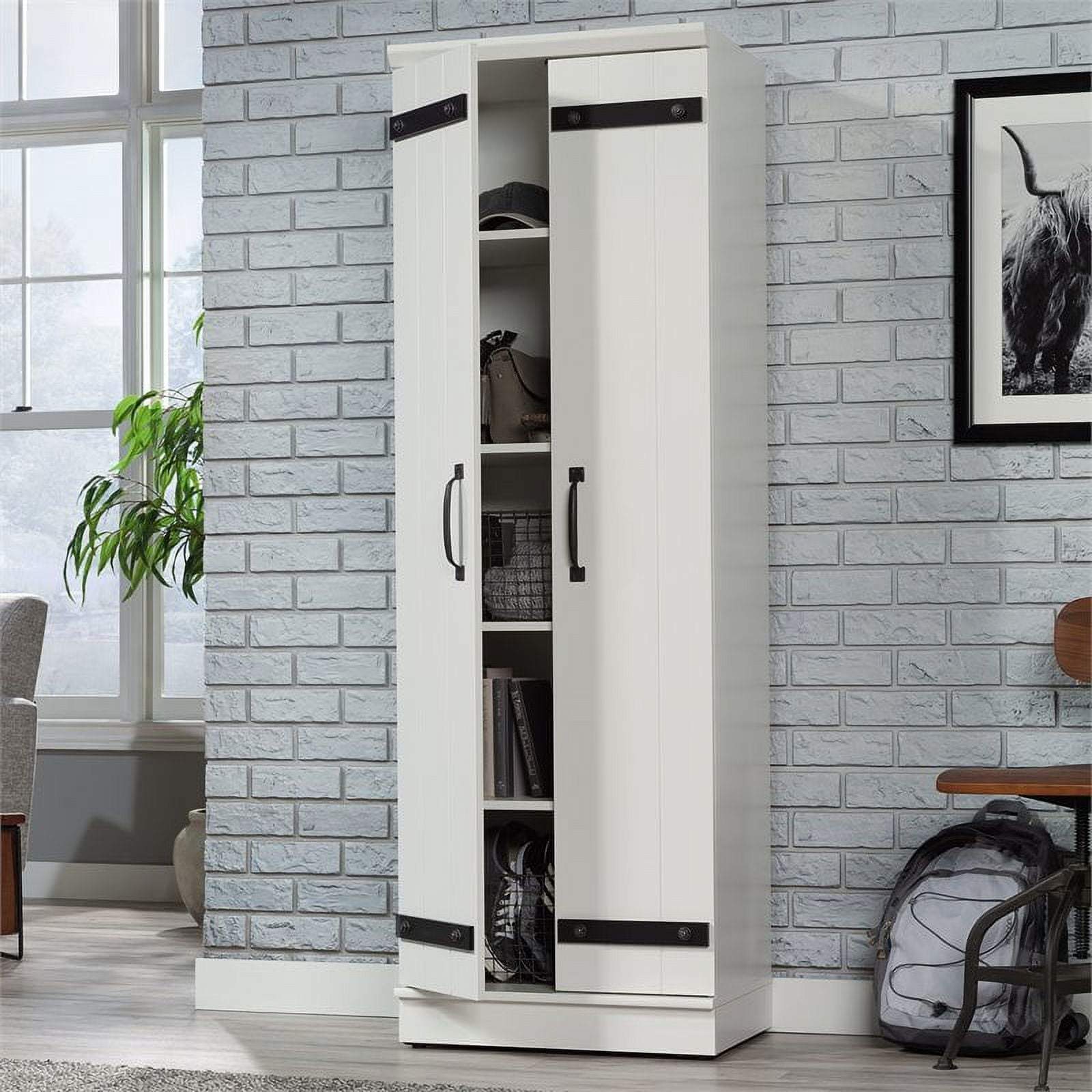 Sauder Homeplus Single Door Pantry in Soft White