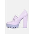thumbnail image 4 of CORINNE Lilac Chain Embellished Chunky Loafers, 4 of 5