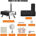 thumbnail image 2 of Outdoor 12 - pulgada portable wood pellet pizza oven: stainless steel pizza maker grill pizza stone, peel, thermometer, y carry bag, foldable legs, lightweight backyard, camping, bbq, y picnics, 2 of 6