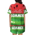 thumbnail image 3 of Lsque Watermelon Hello Summer Women's Short-Sleeved Pajama Set - 2 Piece Soft and Lightweight Sleepwear Set-XX-Large, 3 of 9