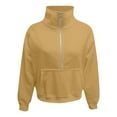 thumbnail image 6 of TAmten Girls Half Zip Sweatshirt Hooded Pullover for Teen Long Sleeve Tops Fall Winter Clothes(Khaki,13-14 Years), 6 of 7