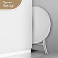 thumbnail image 6 of Round Folding Bar Table – Portable High-Top Bistro Table with Removable Legs, Plastic Resin Top & Steel Frame for Indoor/Outdoor Events, Parties, Patio – White-60cm, 6 of 7