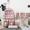 thumbnail image 1 of 2022 Nuevo Estilo Mochila Versión Coreana Pequeño Fresco A Cuadros Conjunto De Cinco Piezas Escuela Primaria Secundaria Estudiantes Bolsa Escolar Moda Casual De Gran Capacidad Campus S, 1 of 4